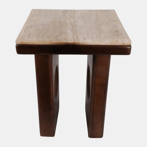 Sagebrook Home 21x16" Rounded Edge Square Accent Table Tan/br Kd Wishlist Create New