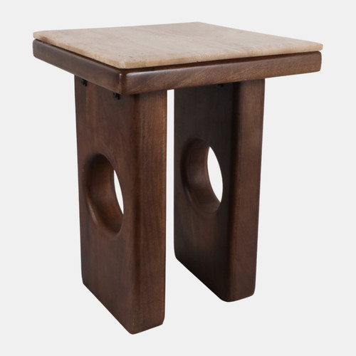 sagebrook home 21x16" Rounded Edge Square Accent Table Tan/br Kd Wishlist Create New