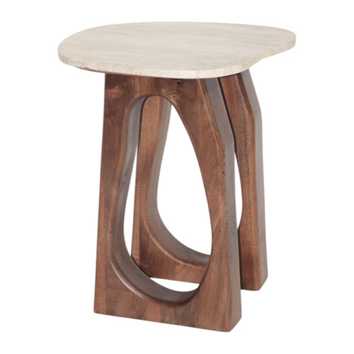sagebrook home 21x18" Open Base W/ Curvy Top Accent Table Tan/br Wishlist Create New