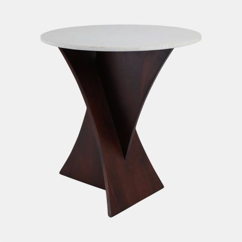 Sagebrook Home 21x20" Marble Top Criss Cross Accent Table White/ Wishlist Create New