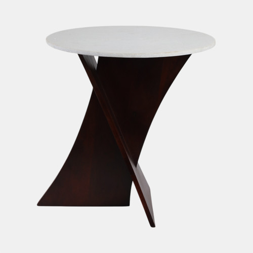 sagebrook home 21x20" Marble Top Criss Cross Accent Table White/ Wishlist Create New