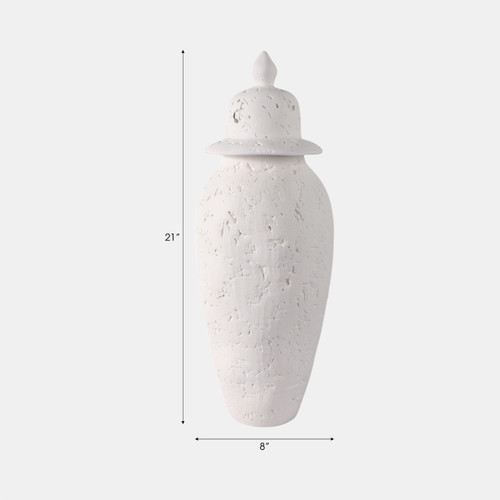 Sagebrook Home 21x8" Cast Stone Finish Temple Jar White Wishlist Create New