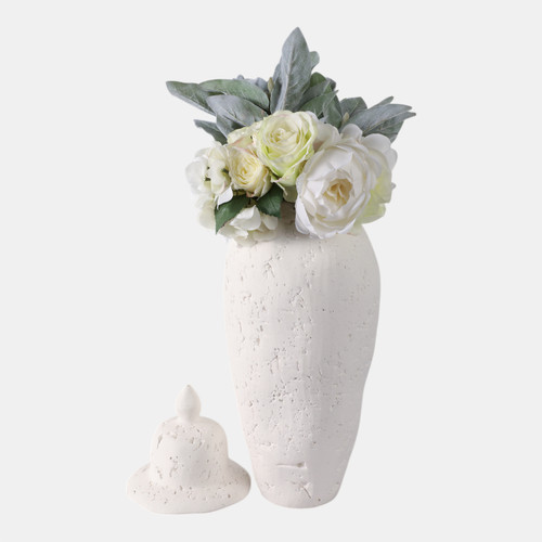 Sagebrook Home 21x8" Cast Stone Finish Temple Jar White Wishlist Create New