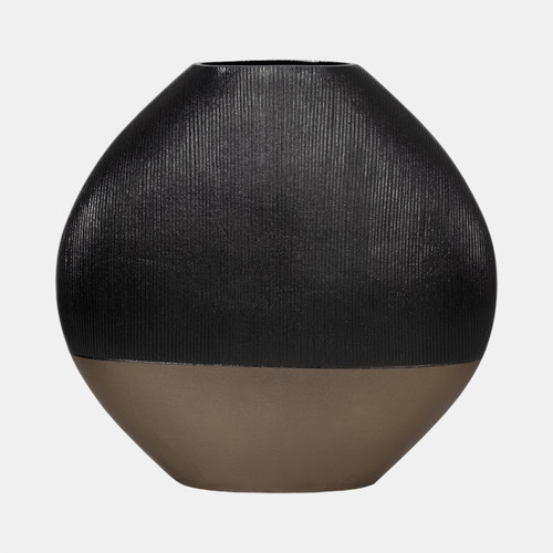 sagebrook home 22" Color Block Round Vase Black/brass Antique Wishlist Create New