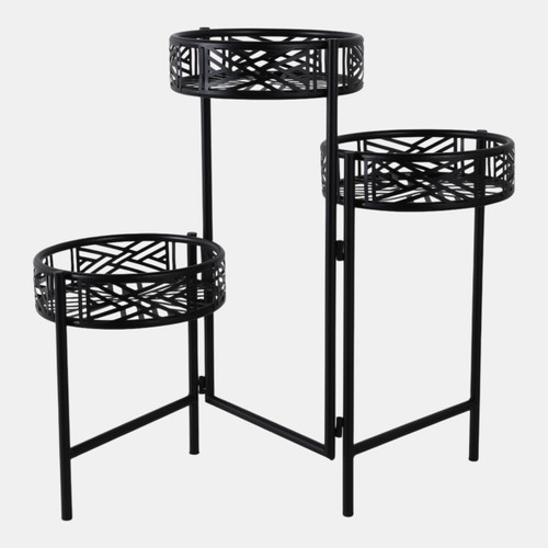Sagebrook Home 22" Folding 3-tier Geo Plant Stand Black Wishlist Create New
