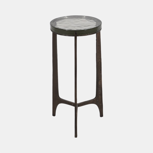 Sagebrook Home 22" Thick Glass Top Round Accent Table Antique Br Wishlist Create New