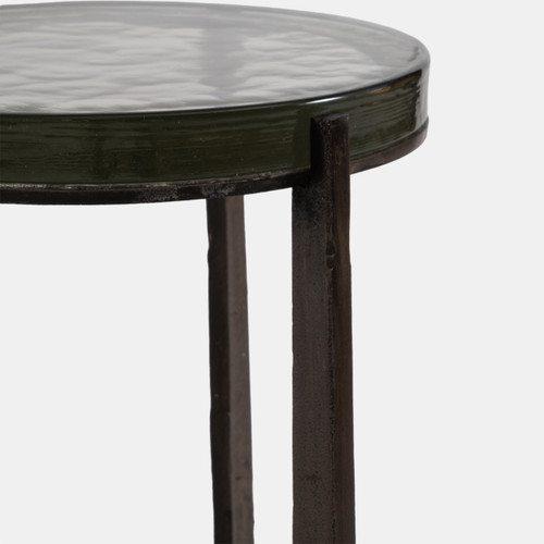Sagebrook Home 22" Thick Glass Top Round Accent Table Antique Br Wishlist Create New