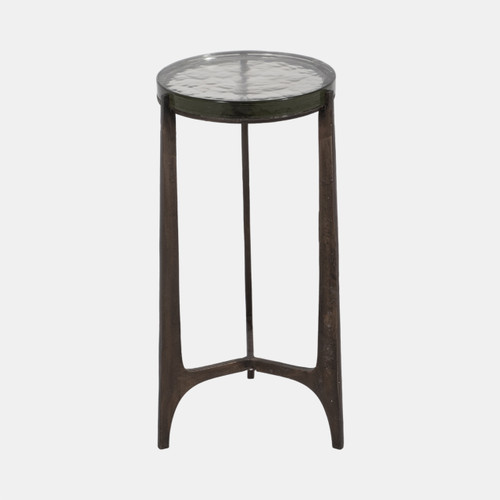 sagebrook home 22" Thick Glass Top Round Accent Table Antique Br Wishlist Create New