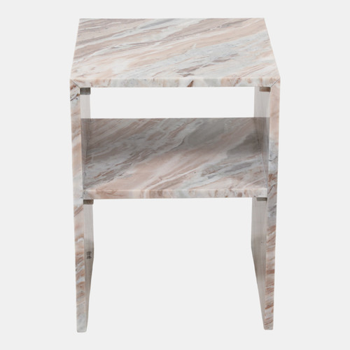 Sagebrook Home 22x16" Marble Side Table W/ Shelf Brown/ivory Wishlist Create New