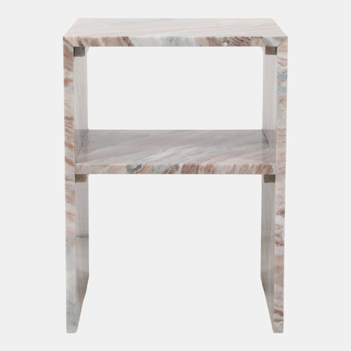 sagebrook home 22x16" Marble Side Table W/ Shelf Brown/ivory Wishlist Create New