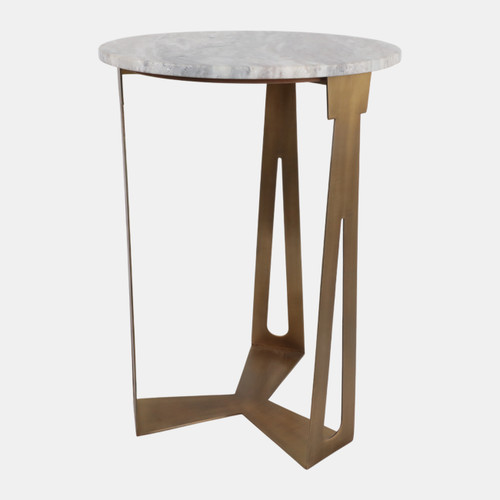 Sagebrook Home 22x16" Modern Marble & Metal Accent Table Ivory/g Wishlist Create New