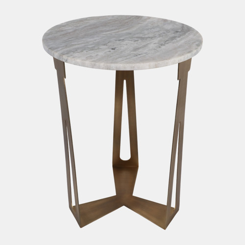 Sagebrook Home 22x16" Modern Marble & Metal Accent Table Ivory/g Wishlist Create New