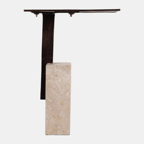 Sagebrook Home 22x16" Travertine Block Base Accent Table Bronze Wishlist Create New