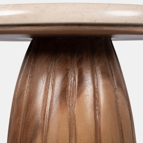 Sagebrook Home 22x17" Grooved Teak Base Accent Table Ivory/brown Wishlist Create New