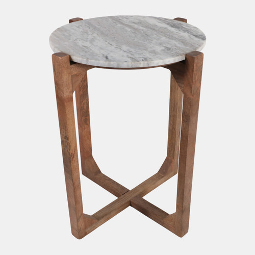 Sagebrook Home 22x18" Modern Wood & Marble Accent Table Iv/br Kd Wishlist Create New