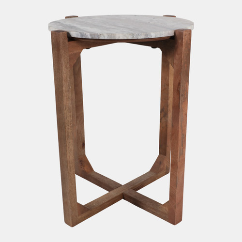 sagebrook home 22x18" Modern Wood & Marble Accent Table Iv/br Kd Wishlist Create New