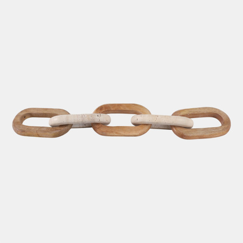sagebrook home 22x4" Travertine & Wood 5-link Chain Tan Wishlist Create New
