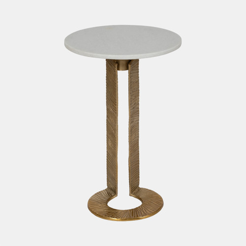 Sagebrook Home 23"grooved Base Accent Table Marbletop White/go Kd Wishlist Create New