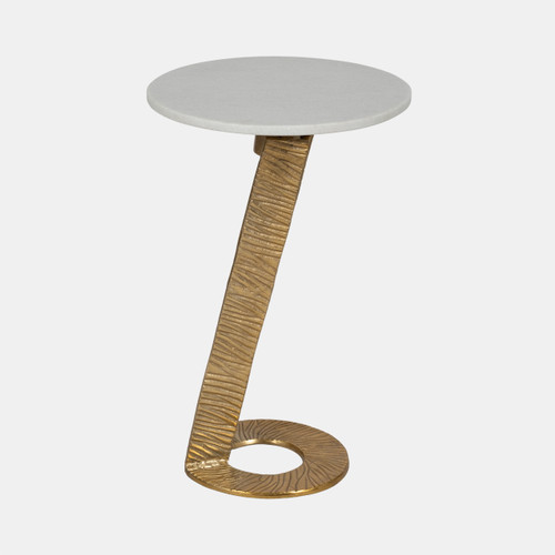 sagebrook home 23"grooved Base Accent Table Marbletop white/go Kd Wishlist Create New