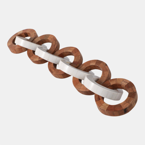 Sagebrook Home 23x4" Wood And Resin Chain Ivory/brown Wishlist Create New