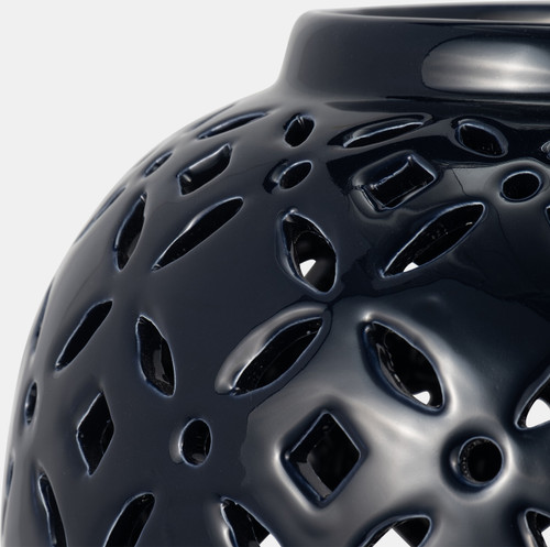 Sagebrook Home 24" Cut-out Daisies Temple Jar Navy Blue Wishlist Create New