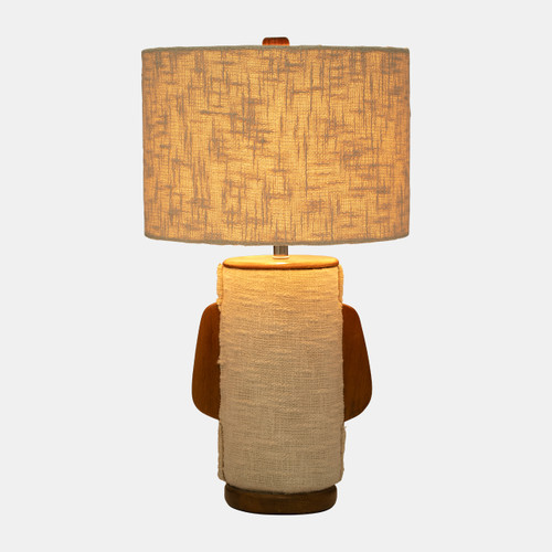 Sagebrook Home 24" Ecomix Fabric Lamp With Wood Ivory Wishlist Create New