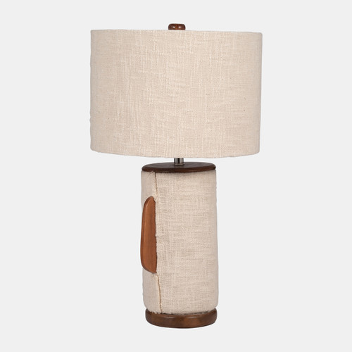 Sagebrook Home 24" Ecomix Fabric Lamp With Wood Ivory Wishlist Create New