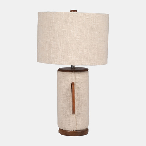 Sagebrook Home 24" Ecomix Fabric Lamp With Wood Ivory Wishlist Create New