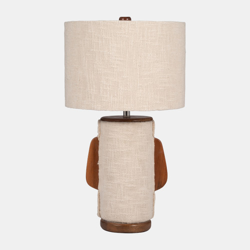 sagebrook home 24" Ecomix Fabric Lamp With Wood Ivory Wishlist Create New
