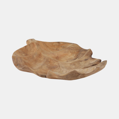 Sagebrook Home 24" Teak Leaf Bowl Natural Wishlist Create New