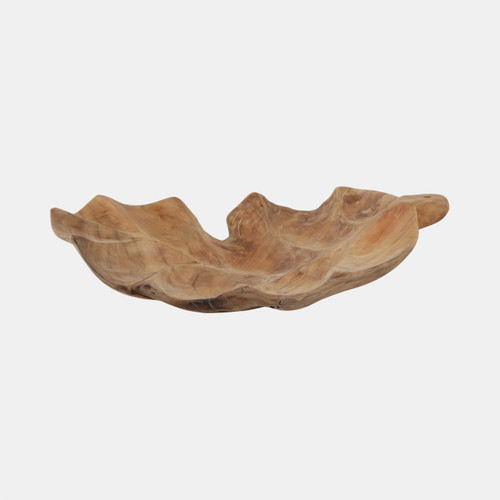 Sagebrook Home 24" Teak Leaf Bowl Natural Wishlist Create New