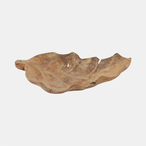 sagebrook home 24" Teak Leaf Bowl Natural Wishlist Create New