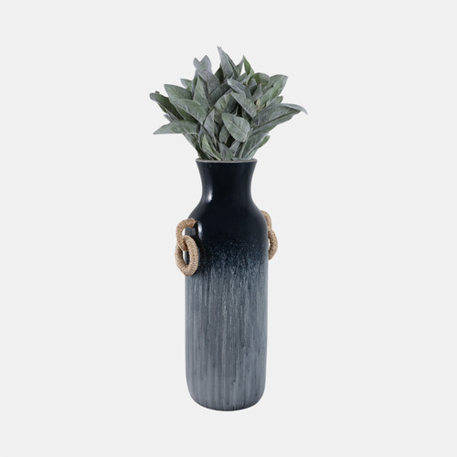 Sagebrook Home 24" Vase With Rattan Handles Reactive Finish Blue Wishlist Create New