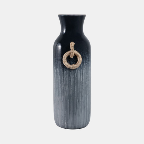 Sagebrook Home 24" Vase With Rattan Handles Reactive Finish Blue Wishlist Create New