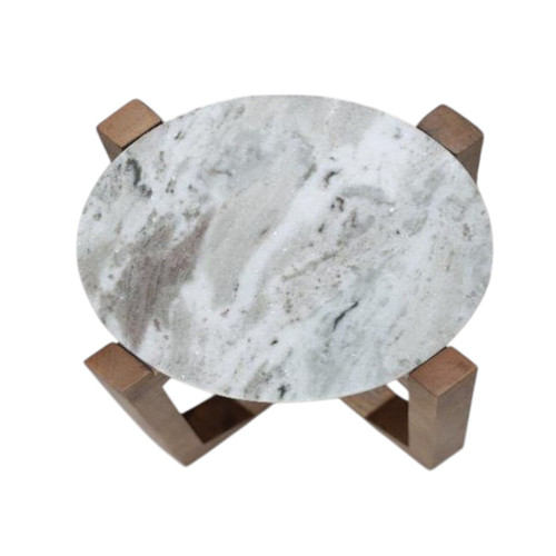 Sagebrook Home 24x12" Modern Wood & Marble Drink Table Iv/br Kd Wishlist Create New
