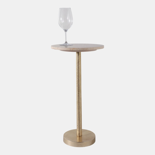 Sagebrook Home 24x13" Marble Top Drink Table Ivory/ Gold Wishlist Create New
