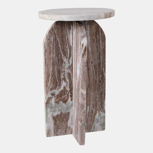 Sagebrook Home 24x14" Round Top Marble Accent Table Beige Wishlist Create New