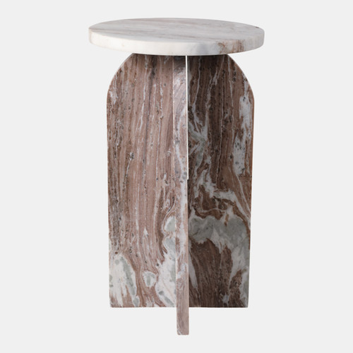 Sagebrook Home 24x14" Round Top Marble Accent Table Beige Wishlist Create New