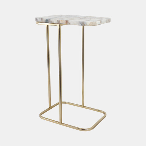 Sagebrook Home 24x15" Agate Top C-table White/gold Wishlist Create New