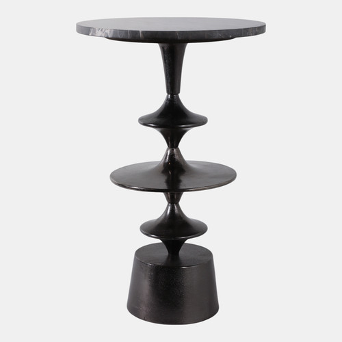 Sagebrook Home 24x16" Discs Base Marble Top Accent Table Black Wishlist Create New