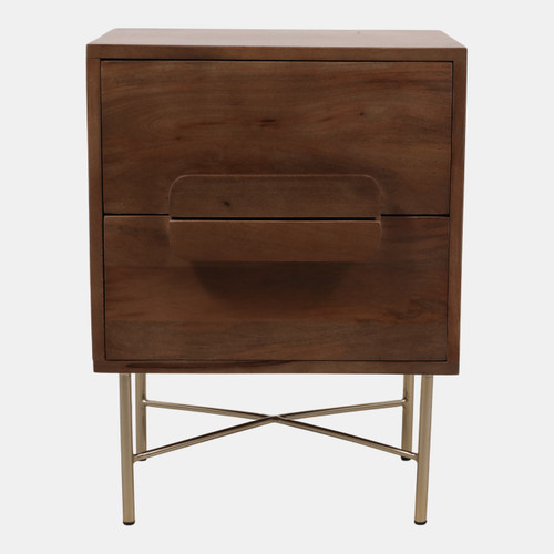 sagebrook home 24x18" 2-drawer Modern Side Table Light Honey Wishlist Create New