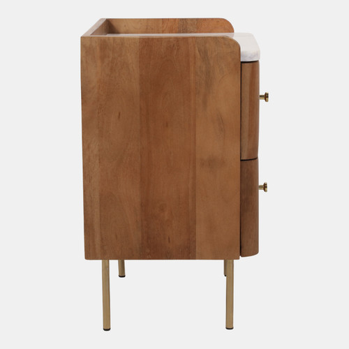 Sagebrook Home 24x20" 2-drawer Side Table W/ Marble White/brown Wishlist Create New