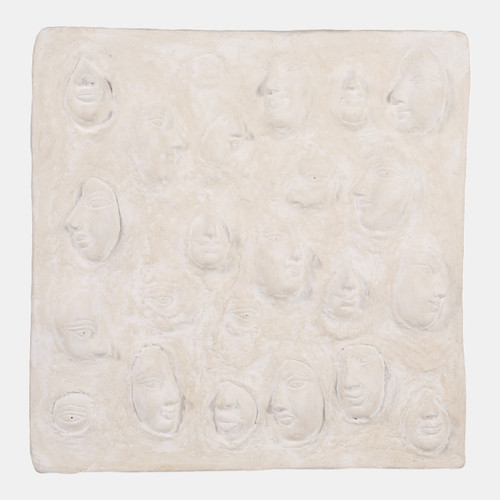 sagebrook home 24x24" Faces Paper Mache Wall Art White Wishlist Create New