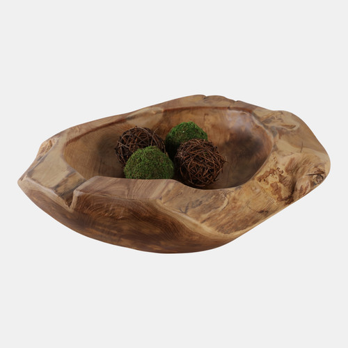 Sagebrook Home 24x4" Teak Wood Low Bowl Natural Wishlist Create New