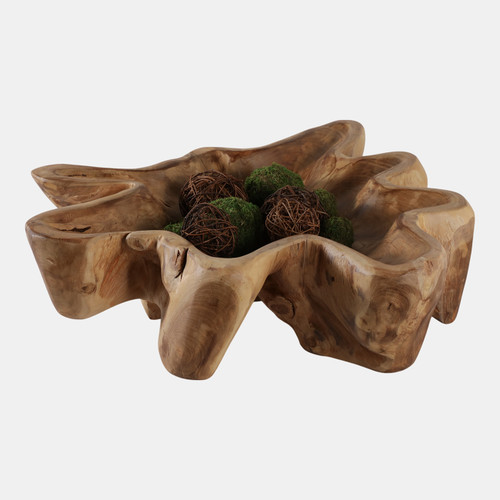 Sagebrook Home 24x6" Teak Wood Bowl Natural Wishlist Create New