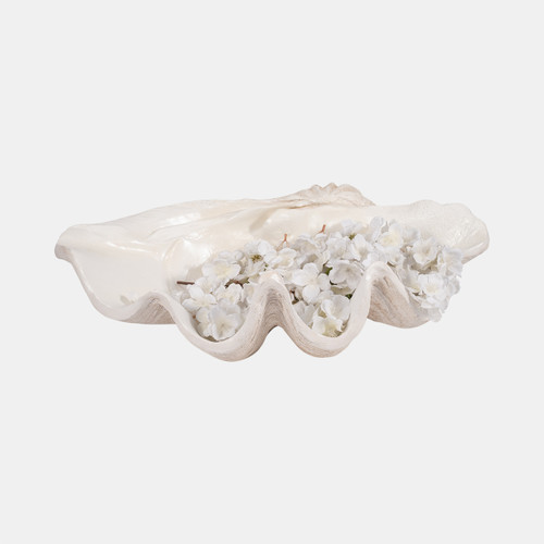 Sagebrook Home 25" Pearlized Clam Shell Bowl Ivory Wishlist Create New