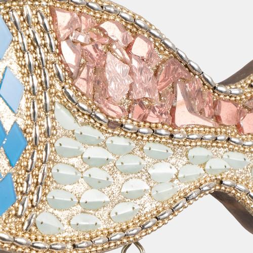 Sagebrook Home 26" Mosaic Fish With Bells Blue/gold Wishlist Create New