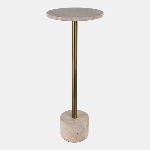 Sagebrook Home 26" Travertine Accent Table Natural/gold Kd Wishlist Create New
