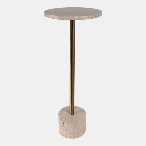 sagebrook home 26" Travertine Accent Table Natural/gold Kd Wishlist Create New