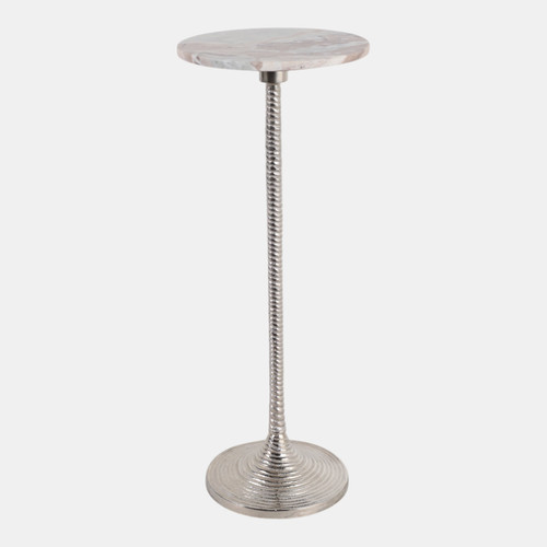 sagebrook home 26x10" Beach Marble Top Drink Table / Raw Nickle Wishlist Create New